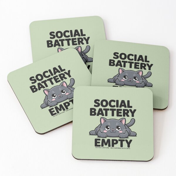 Item preview, Cute Introvert Cat Social Battery Empty designed and sold by GrafTeesLab.