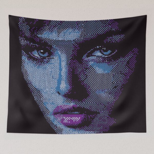 Item preview, Neon Dot Mosaic Portrait of Woman designed and sold by ClubVacay.