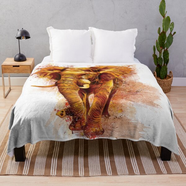Item preview, Yellow ocher elephant on white background designed and sold by NadiaChevrel.
