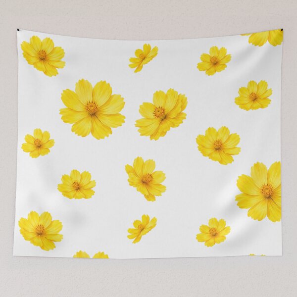 Item preview, Yellow Cosmos Flowers Scatter Floral Design designed and sold by PnrArtDesign.