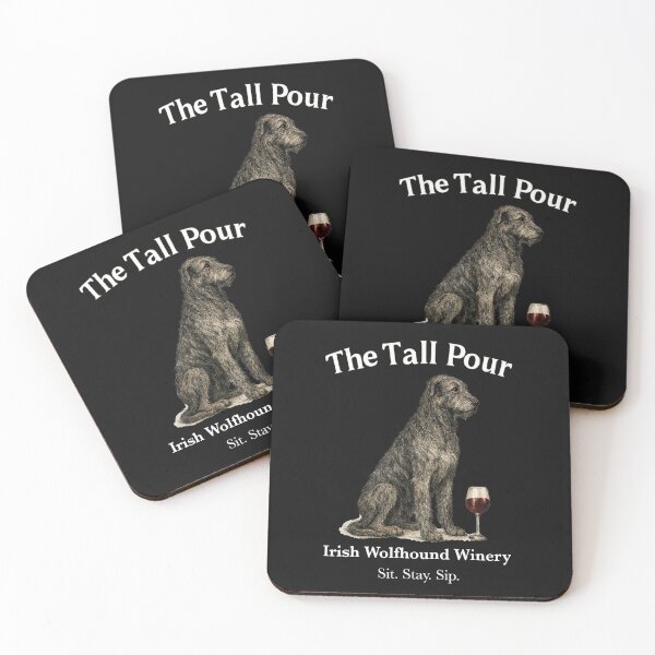 Item preview, The Tall Pour Irish Wolfhound Winery - white font designed and sold by Irish Wolfhound Central.