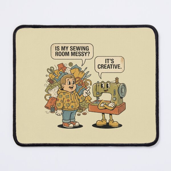 Item preview, Is My Sewing Room Messy? It's Creative! Funny Sewing Room Quote Retro T-Shirt for Sewists & Crafters designed and sold by EverStitchStudio ★★★★★.