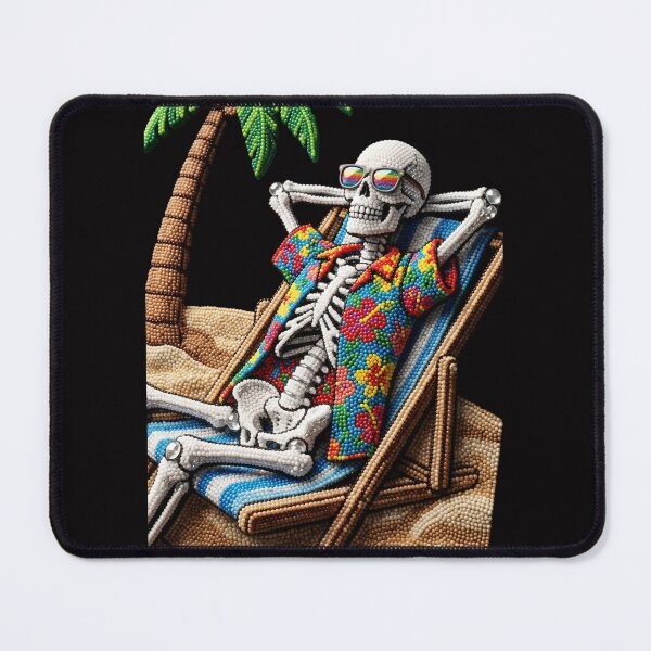 Item preview, Relaxing Beach Skeleton in Tropical Hawaii Shirt 3D Bead Art designed and sold by Rahaf-shop9.