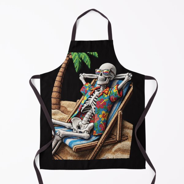 Item preview, Relaxing Beach Skeleton in Tropical Hawaii Shirt 3D Bead Art designed and sold by Rahaf-shop9.