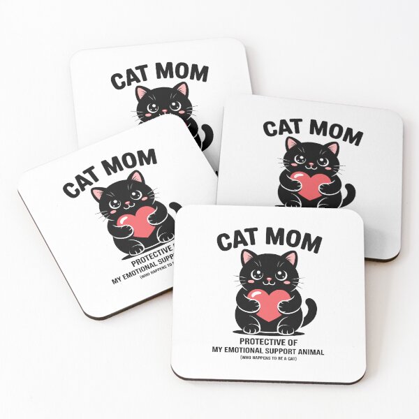 Item preview, Cute Black Cat Mom Emotional Support designed and sold by GrafTeesLab.