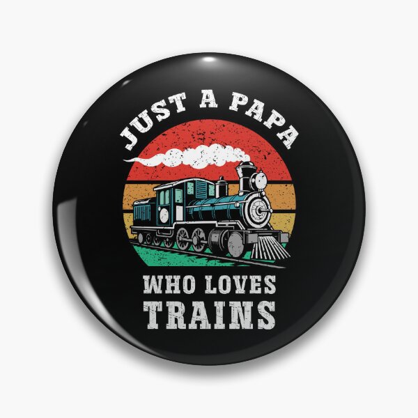 Item preview, Just a Papa Who Loves Trains Vintage Retro Locomotive designed and sold by Dmetalx Art Apparel.