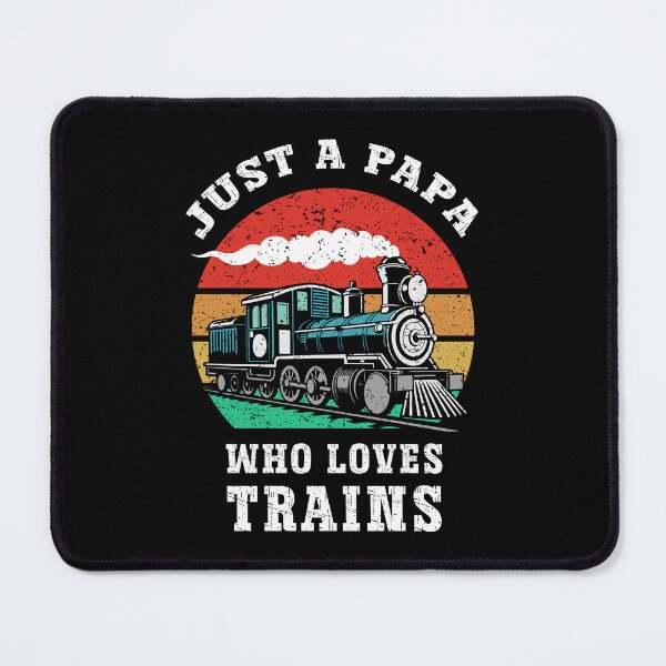 Item preview, Just a Papa Who Loves Trains Vintage Retro Locomotive designed and sold by Dmetalx Art Apparel.