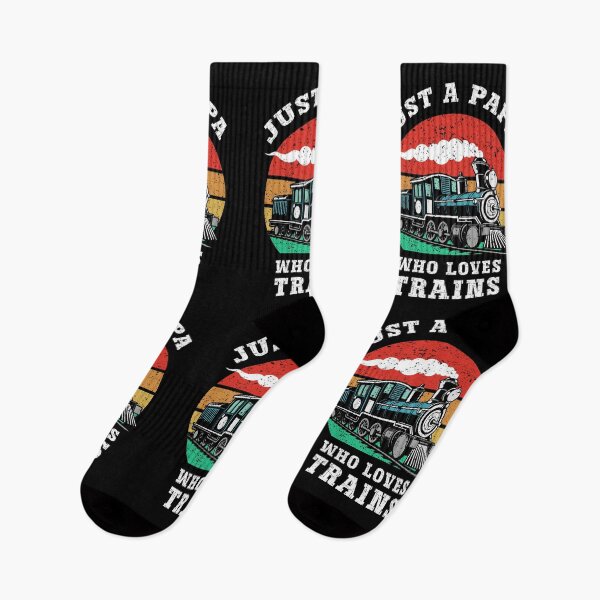 Item preview, Just a Papa Who Loves Trains Vintage Retro Locomotive designed and sold by Dmetalx Art Apparel.