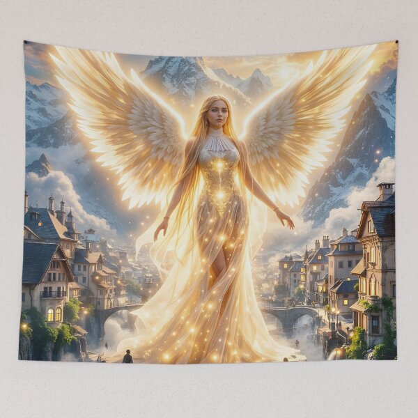 Item preview, The dawn of eternity in the golden wings of pure light designed and sold by KunstGeist.