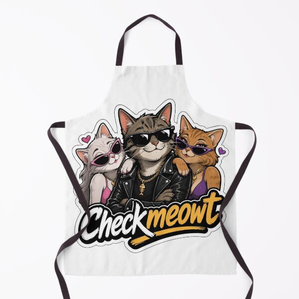 Item preview, Checkmeowt Cool Cat With Admirers Funny Cat Pun Sticker Style Design designed and sold by extrisiceye.