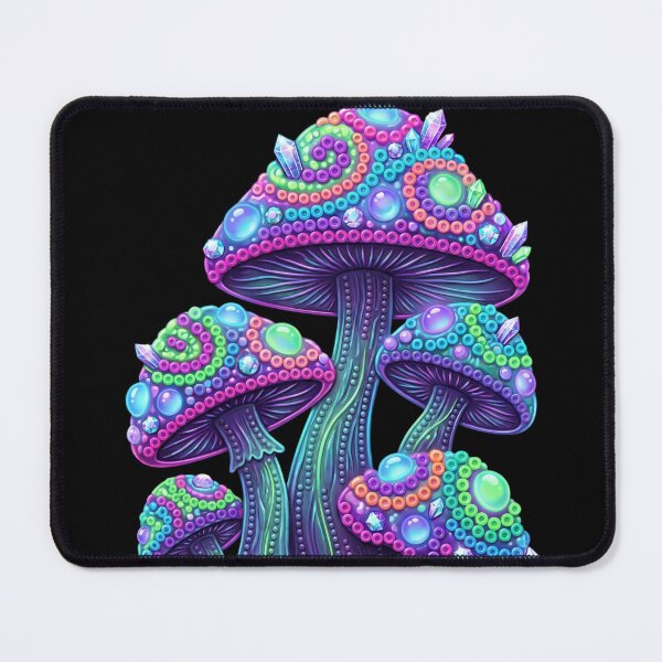 Item preview, Magical Neon Mushrooms 3D Crystal Bead Mosaic Art designed and sold by Rahaf-shop9.