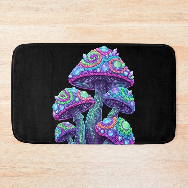 Item preview, Magical Neon Mushrooms 3D Crystal Bead Mosaic Art designed and sold by Rahaf-shop9.