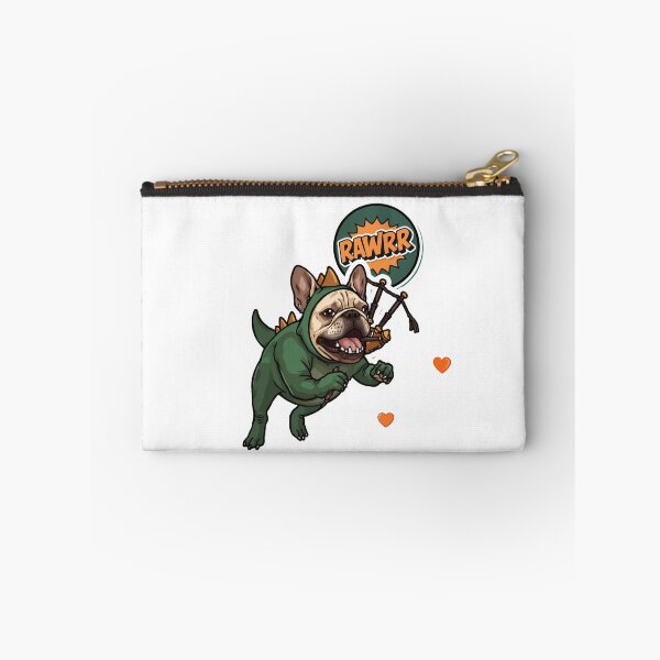 Item preview, Funny French Bulldog in Dinosaur Costume with Scottish Bagpipes | Gamer Frenchie Design designed and sold by Ink & Highlands.