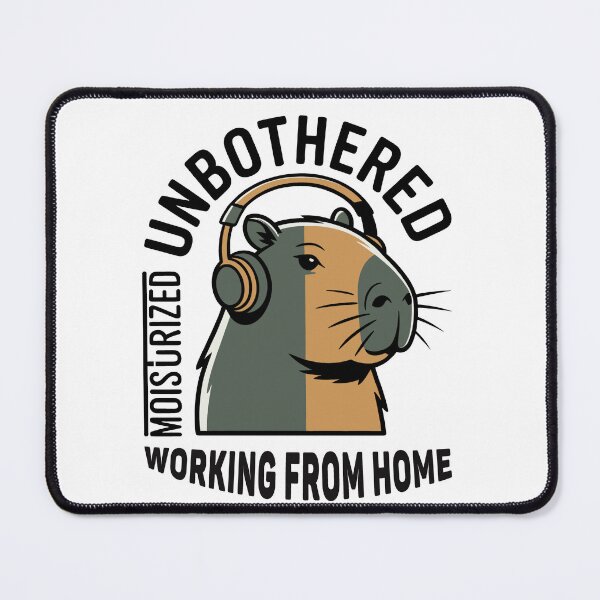 Item preview, Unbothered Capybara Working From Home designed and sold by GrafTeesLab.