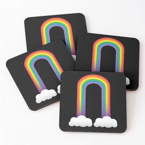 Item preview, Pride Month rainbow with clouds LGBTQIA colorful half tone rainbow design designed and sold by Jdawnink.