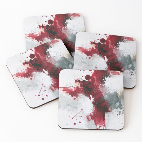 Item preview, Vibrant Red Splatter Abstract Art - Textured Red Palette No.9 designed and sold by SlowRegardArt.