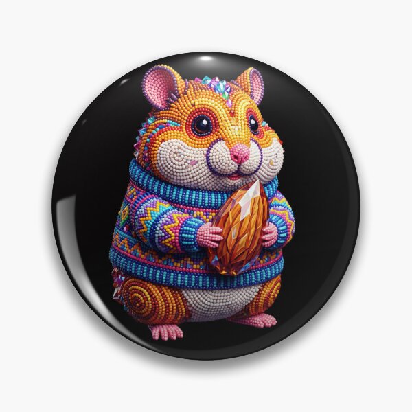 Item preview, Cute Chubby Hamster in Colorful Beaded Sweater 3D Art designed and sold by Rahaf-shop9.