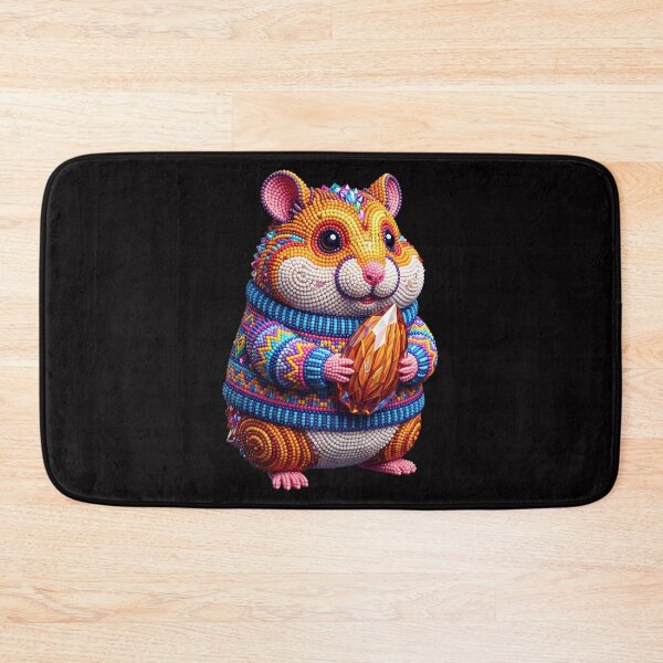 Item preview, Cute Chubby Hamster in Colorful Beaded Sweater 3D Art designed and sold by Rahaf-shop9.