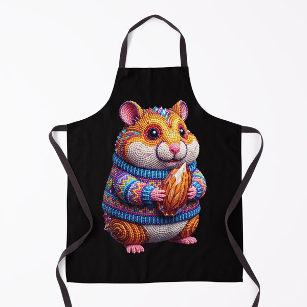 Item preview, Cute Chubby Hamster in Colorful Beaded Sweater 3D Art designed and sold by Rahaf-shop9.