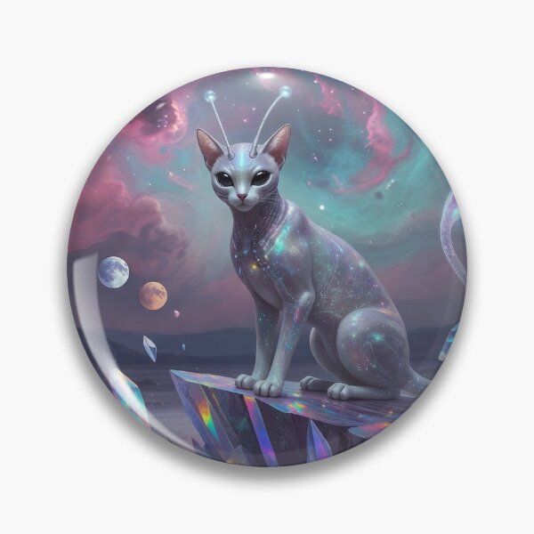 Item preview, Kepler's Cosmic Feline Alien Cat designed and sold by ArtWearStudio12.