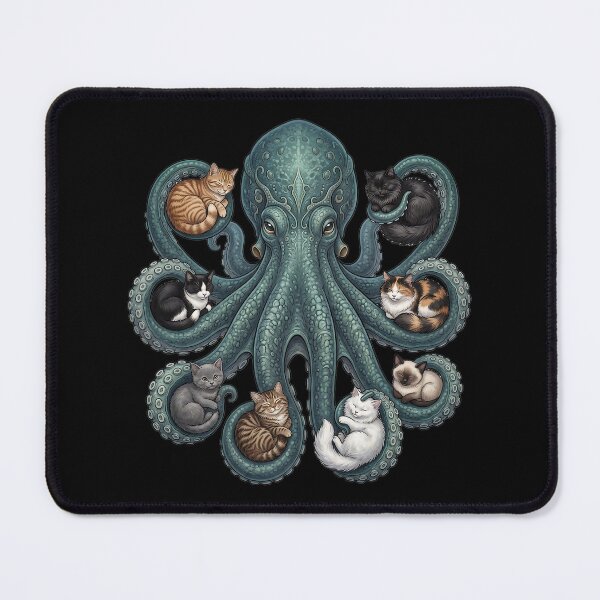 Item preview, Kraken holds cute cats designed and sold by ReneMM.