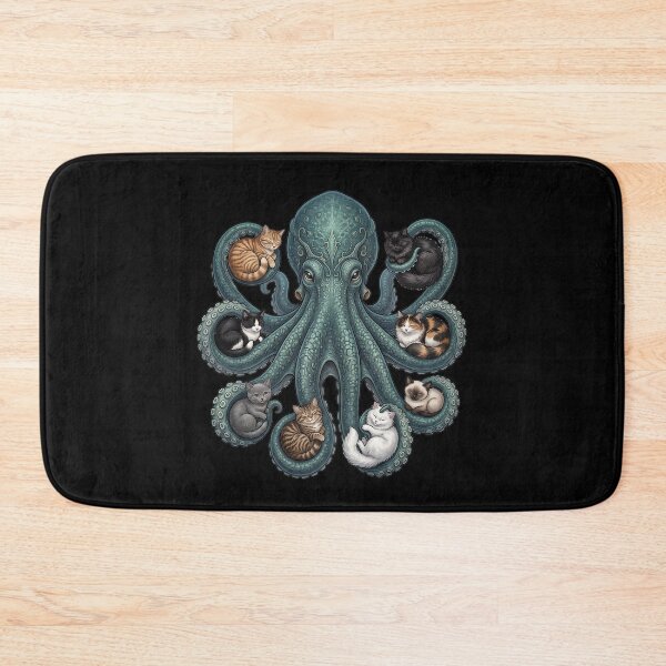Item preview, Kraken holds cute cats designed and sold by ReneMM.