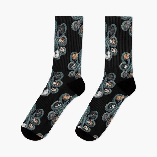 Item preview, Kraken holds cute cats designed and sold by ReneMM.
