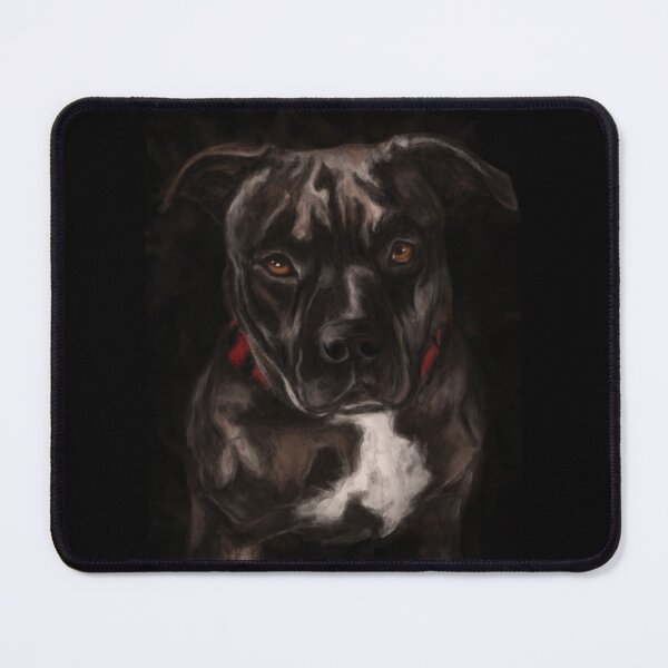 Item preview, Pitbull portrait, realistic dog art designed and sold by NadiaChevrel.
