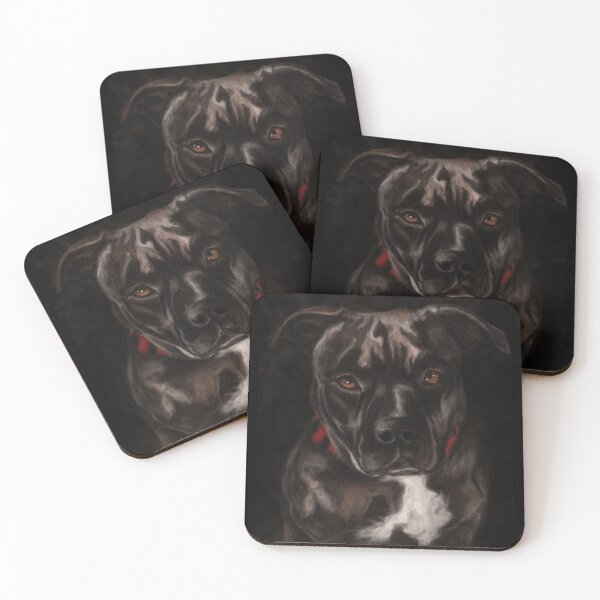 Item preview, Pitbull portrait, realistic dog art designed and sold by NadiaChevrel.