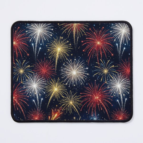 Item preview, Bursting Fireworks Night Sky Seamless Pattern designed and sold by Rhondajanda.