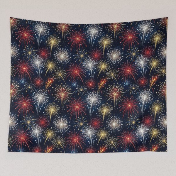 Item preview, Bursting Fireworks Night Sky Seamless Pattern designed and sold by Rhondajanda.
