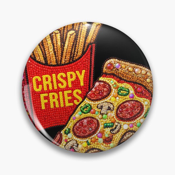 Item preview, 3D Perler Bead Fast Food Pizza and Crispy Fries Pop Art designed and sold by Rahaf-shop9.