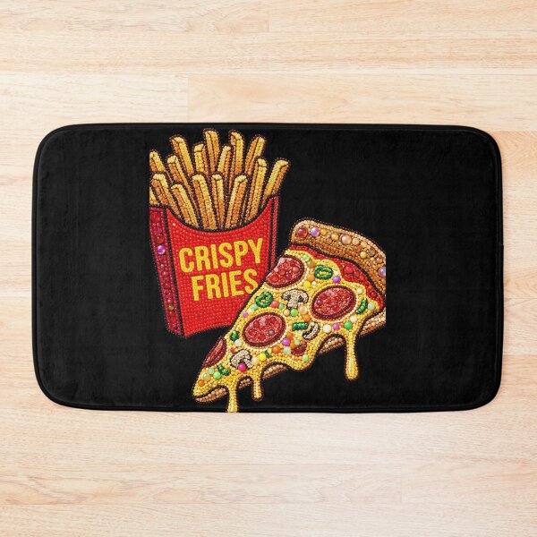 Item preview, 3D Perler Bead Fast Food Pizza and Crispy Fries Pop Art designed and sold by Rahaf-shop9.