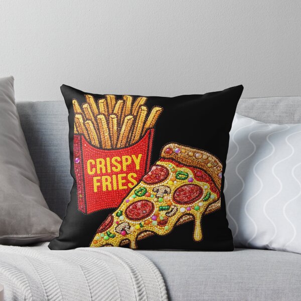Item preview, 3D Perler Bead Fast Food Pizza and Crispy Fries Pop Art designed and sold by Rahaf-shop9.