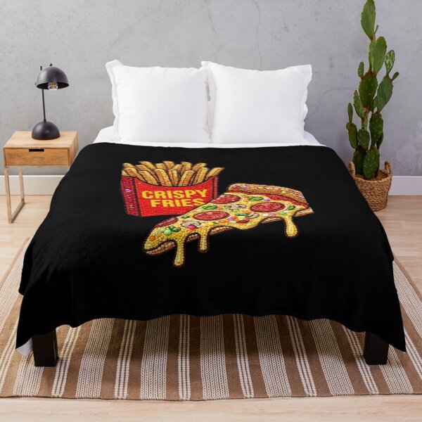 Item preview, 3D Perler Bead Fast Food Pizza and Crispy Fries Pop Art designed and sold by Rahaf-shop9.
