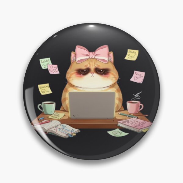 Item preview, Overworked Office Cat Deadline Crisis designed and sold by Moody Vibes Studio.