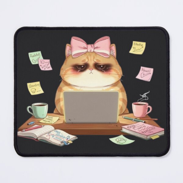 Item preview, Overworked Office Cat Deadline Crisis designed and sold by Moody Vibes Studio.