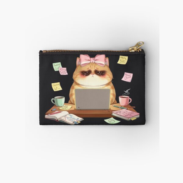 Item preview, Overworked Office Cat Deadline Crisis designed and sold by Moody Vibes Studio.