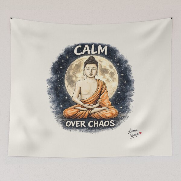 Item preview, CALM OVER CHAOS | Buddha Zen Art | Mindful Spiritual Design designed and sold by BlueberrySwan.