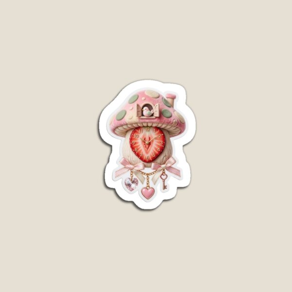 Item preview, Vintage Mushroom Strawberry Cuckoo Clock designed and sold by Sweetomi.