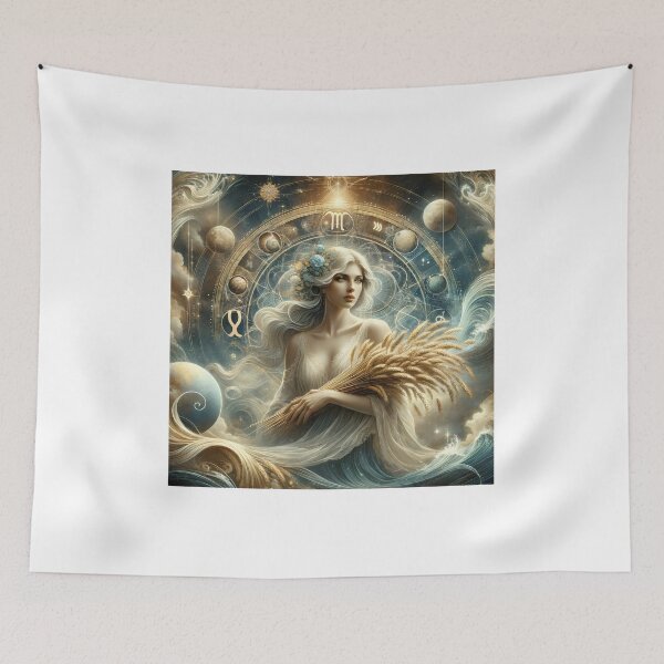 Item preview, Celestial Virgo – Zodiac Goddess of the Harvest designed and sold by UmSkelig834.