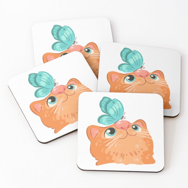 Item preview, Ginger kitten with a butterfly on its nose designed and sold by Deepness2023.