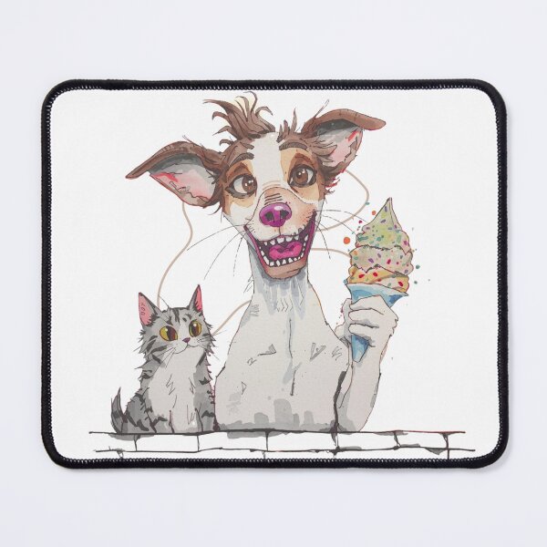 Item preview, Joyful Dog With Ice cream Funny Design designed and sold by FlowerSeller1.