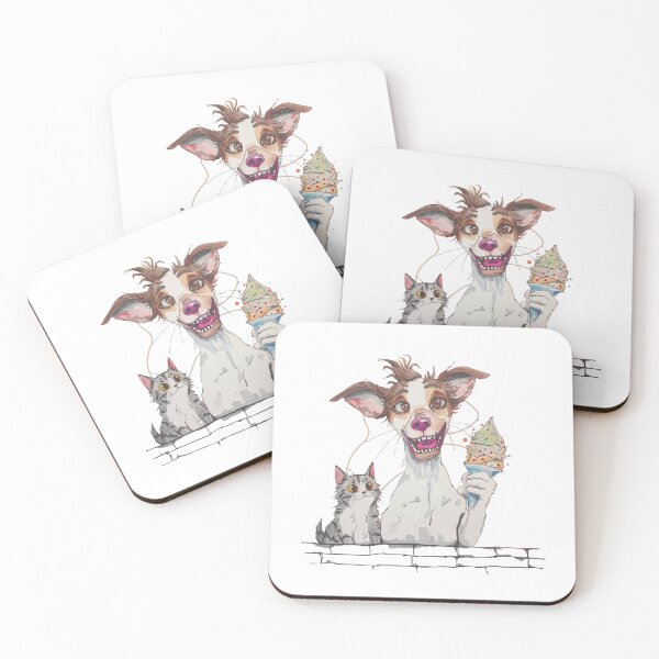 Item preview, Joyful Dog With Ice cream Funny Design  designed and sold by FlowerSeller1.