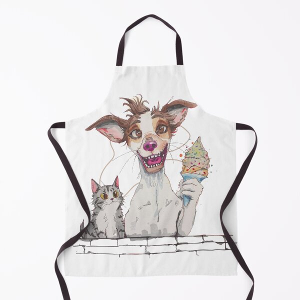 Item preview, Joyful Dog With Ice cream Funny Design designed and sold by FlowerSeller1.
