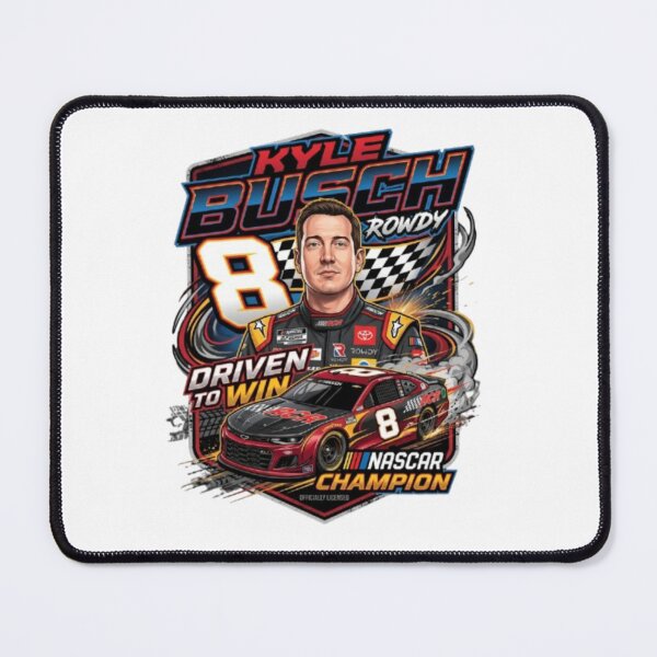 Item preview, Kyle Busch Rowdy Championship Driver Racing Fan Design designed and sold by Art Wave Studio.