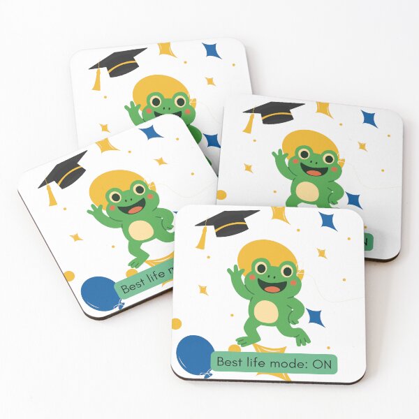 Item preview, Best Life Mode On Graduation Frog with Balloons | Cute Motivational Animal Design designed and sold by ChooseAndPrint.