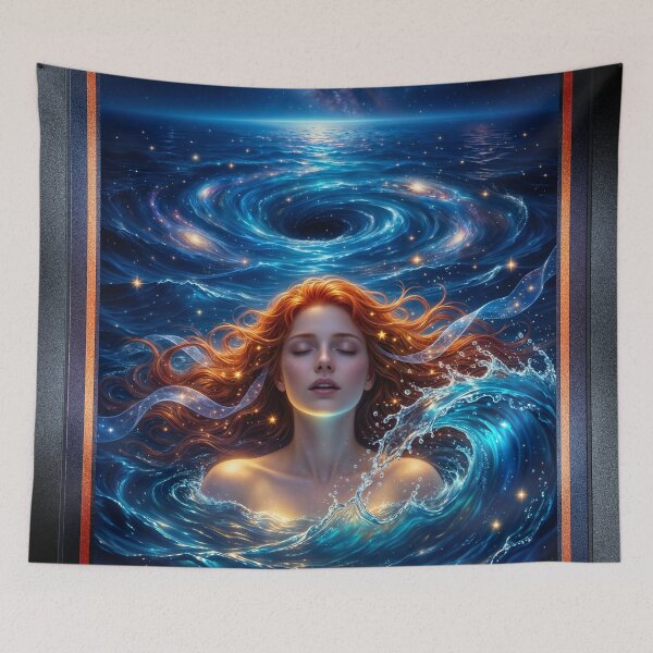 Item preview, Surreal Fantasy Cosmic Portrait Of Rivenne Arelus Serene AI Concept Art by Xzendor7 designed and sold by Xzendor7 Digital Art Creations.