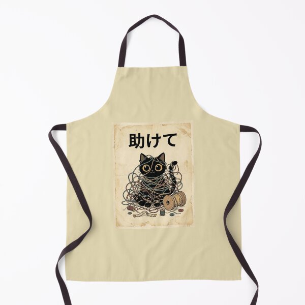 Item preview, Thread Trouble Cat – Tangled Black Cat with Sewing Spool | Japanese Vintage Craft Aesthetic designed and sold by EverStitchStudio ★★★★★.