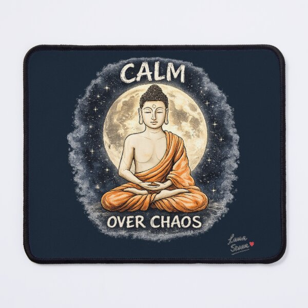 Item preview, CALM OVER CHAOS | Indigo Buddha Art | Midnight Zen Design designed and sold by BlueberrySwan.